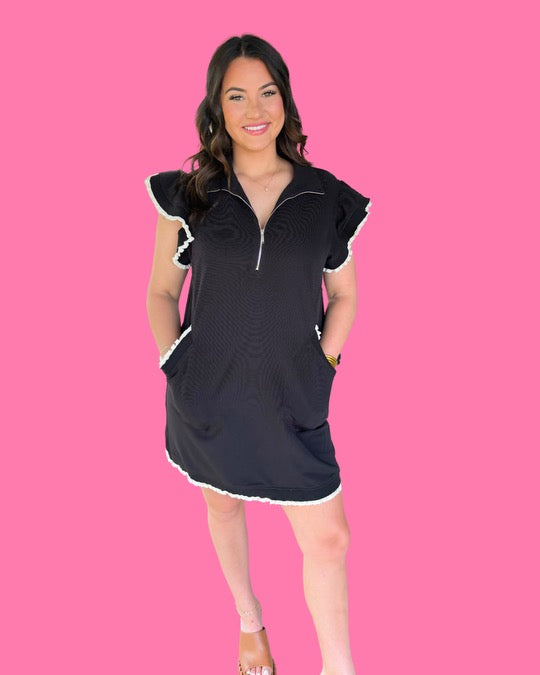 Frolic & Frill Dress- Black
