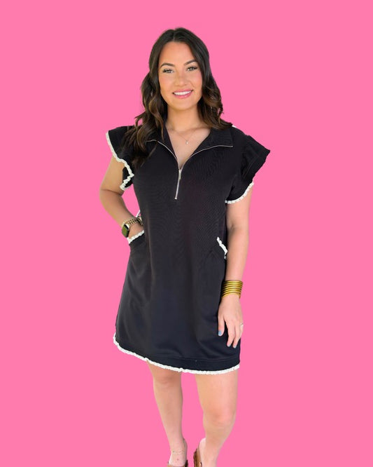 Frolic & Frill Dress- Black