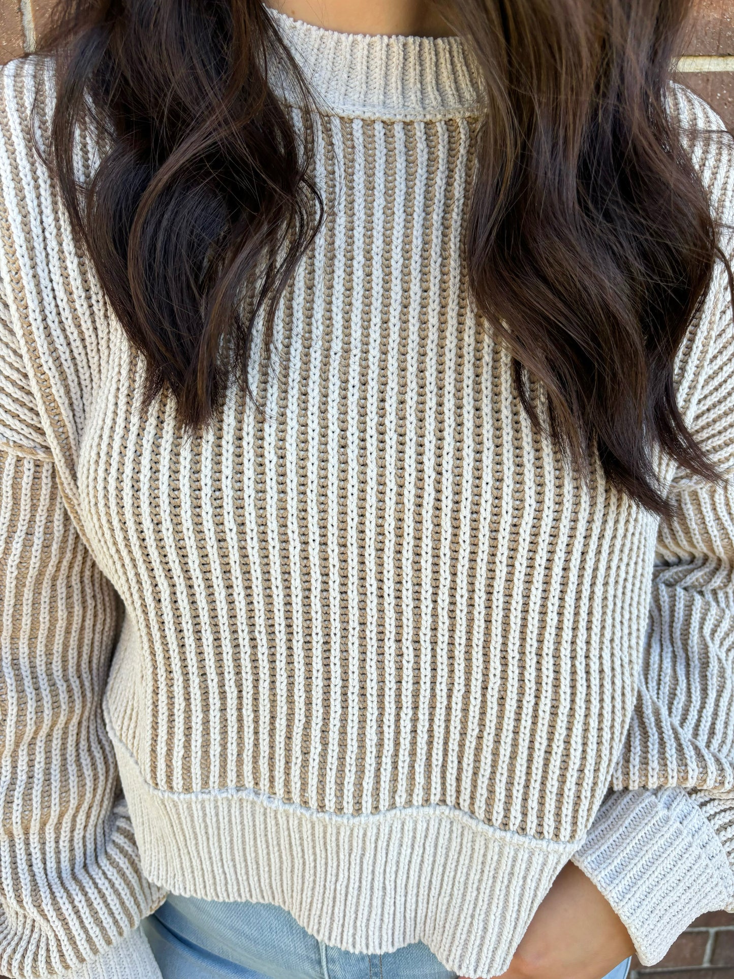 Dual Tone Sweater Top