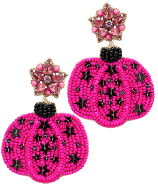 Pumpkin Earrings- Pink