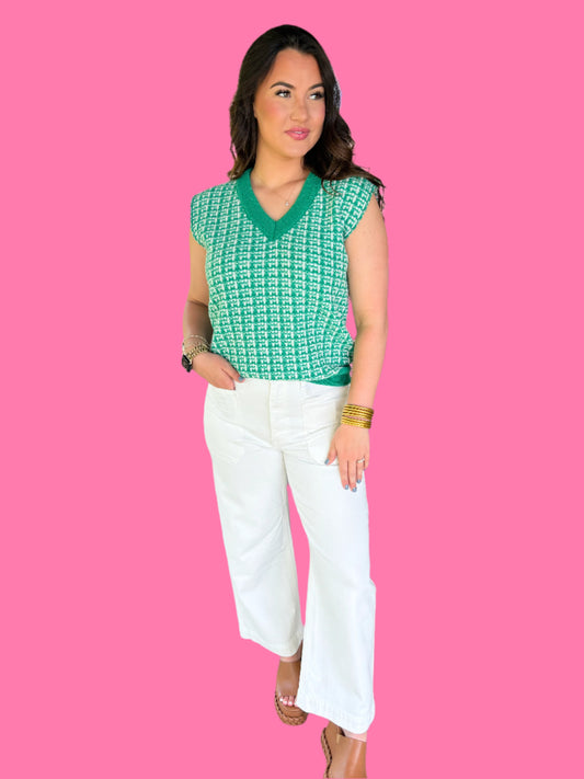 Graced in Green Sweater Top