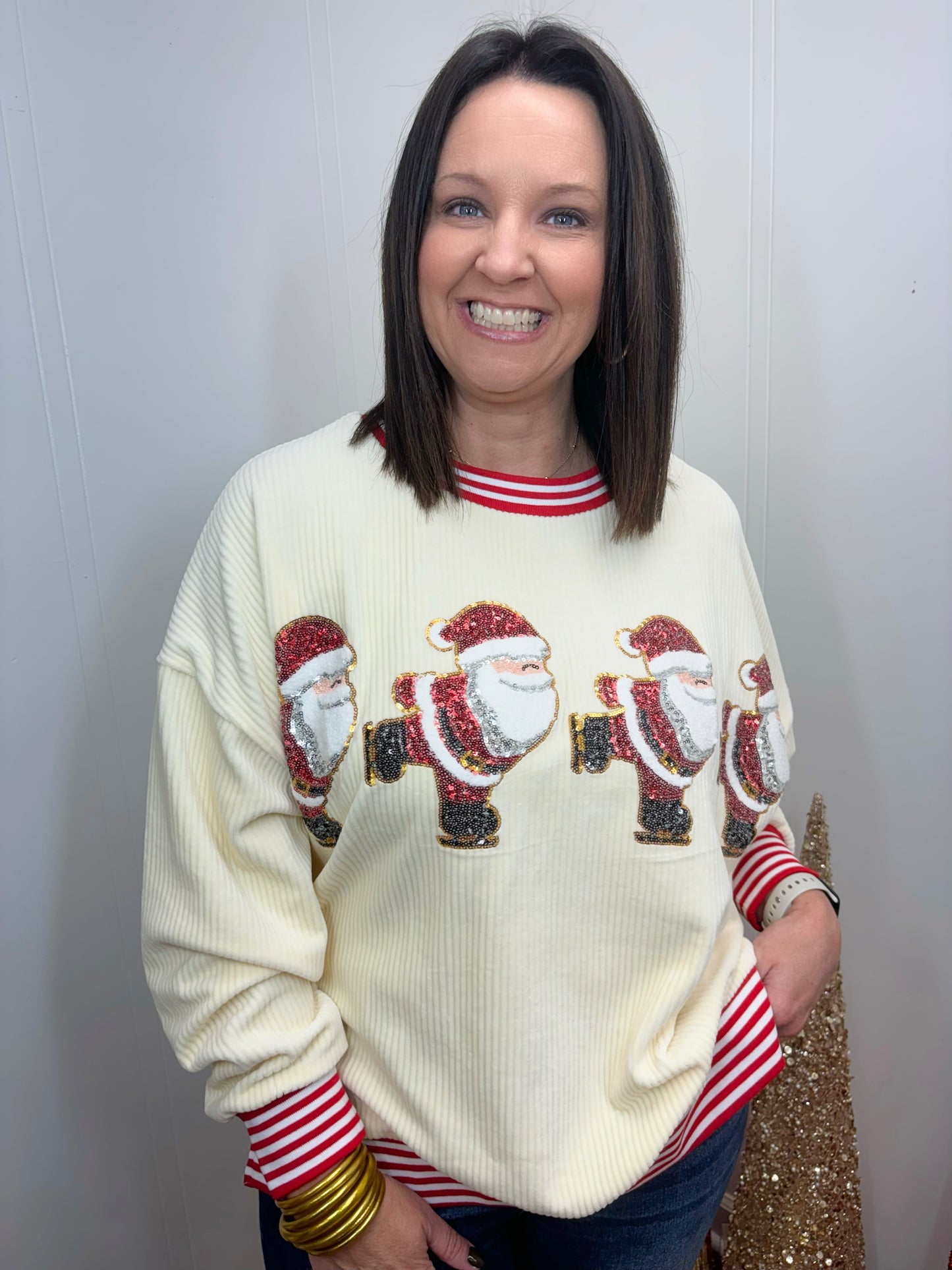 Skating Santa Sweater