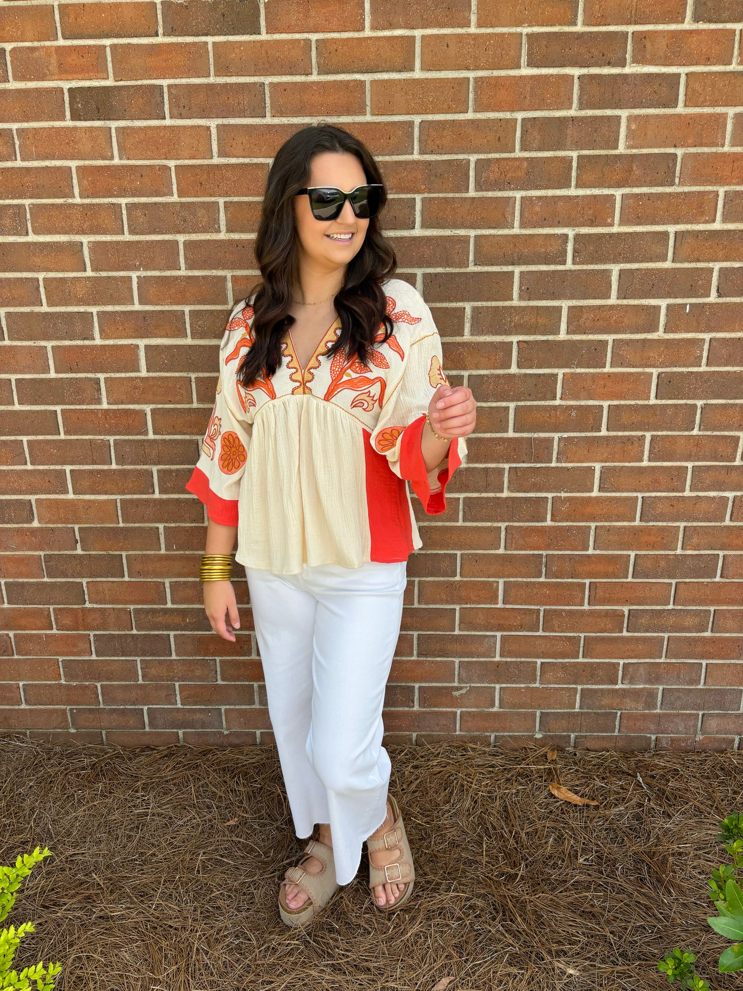 Vintage Couture Top- Burnt Orange