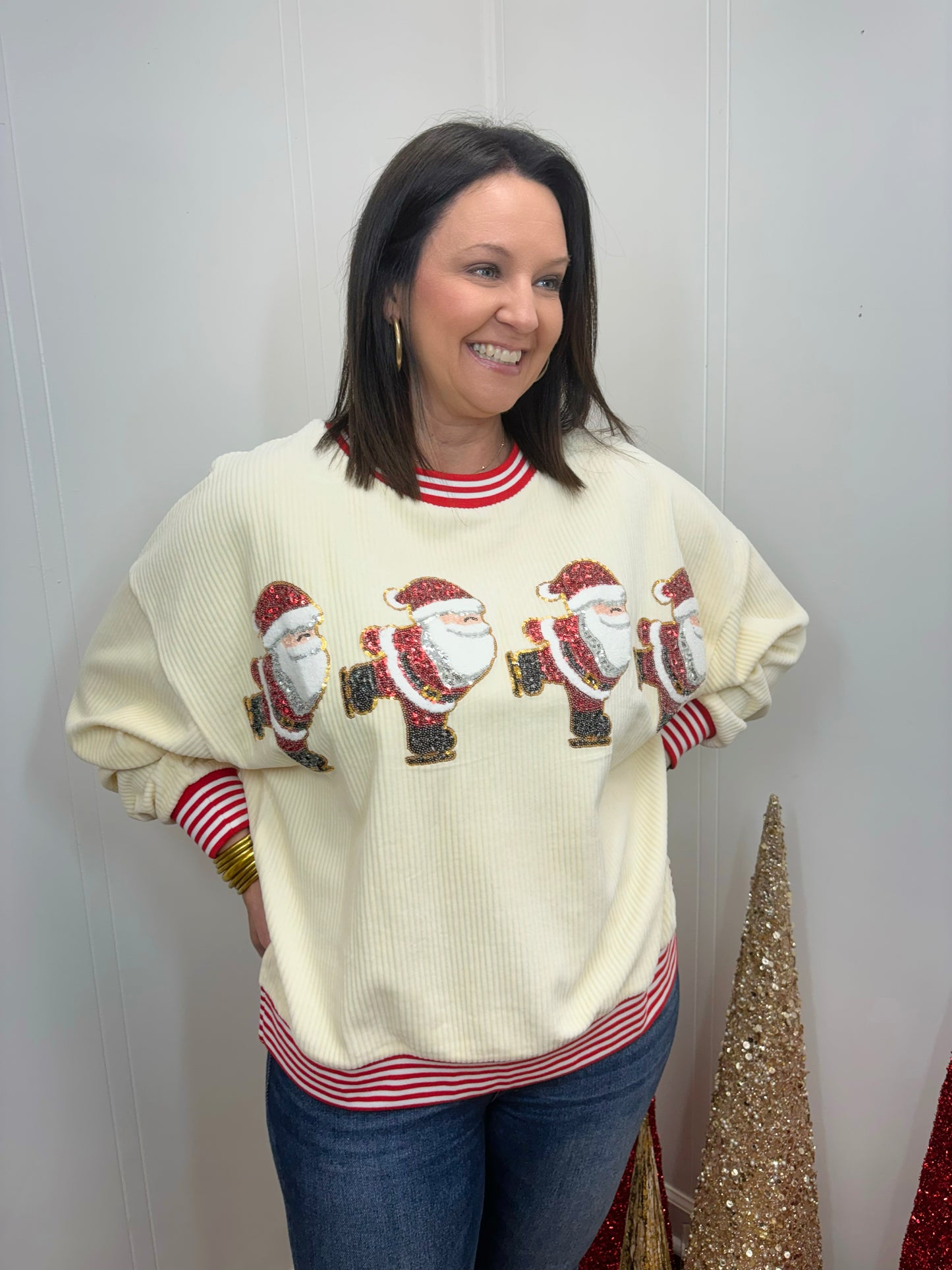 Skating Santa Sweater