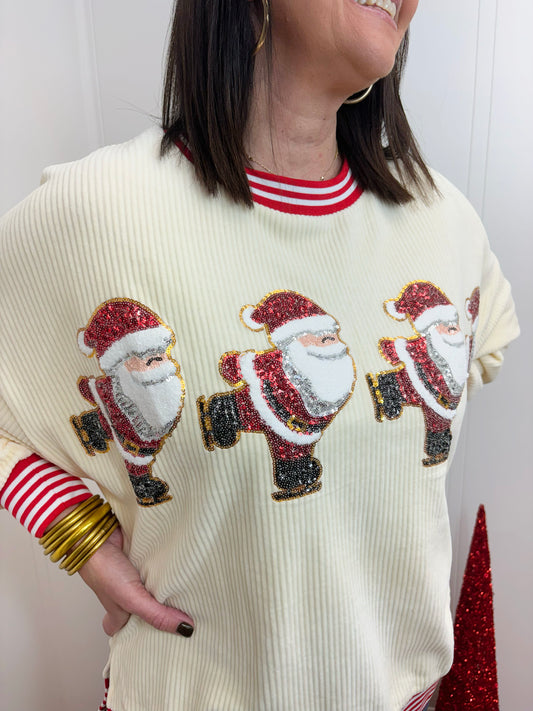 Skating Santa Sweater