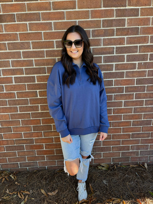 Airy Bliss Sweatshirt- Indigo