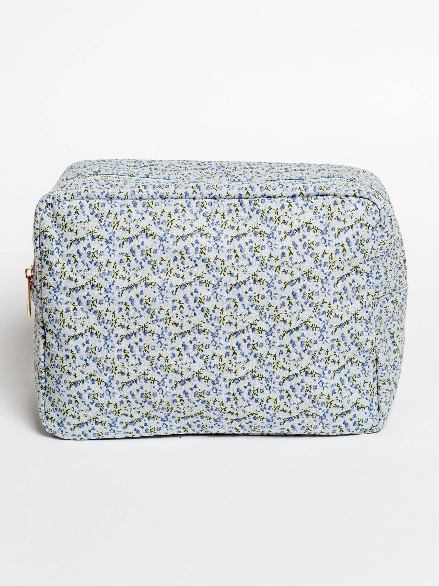 Ditsy Blue Cosmetic Bag- Large