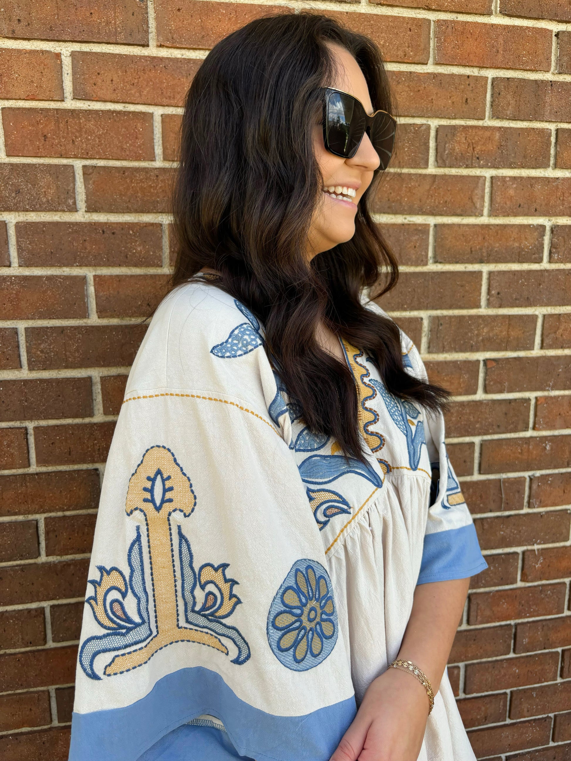 Vintage Embroidered Mini Dress