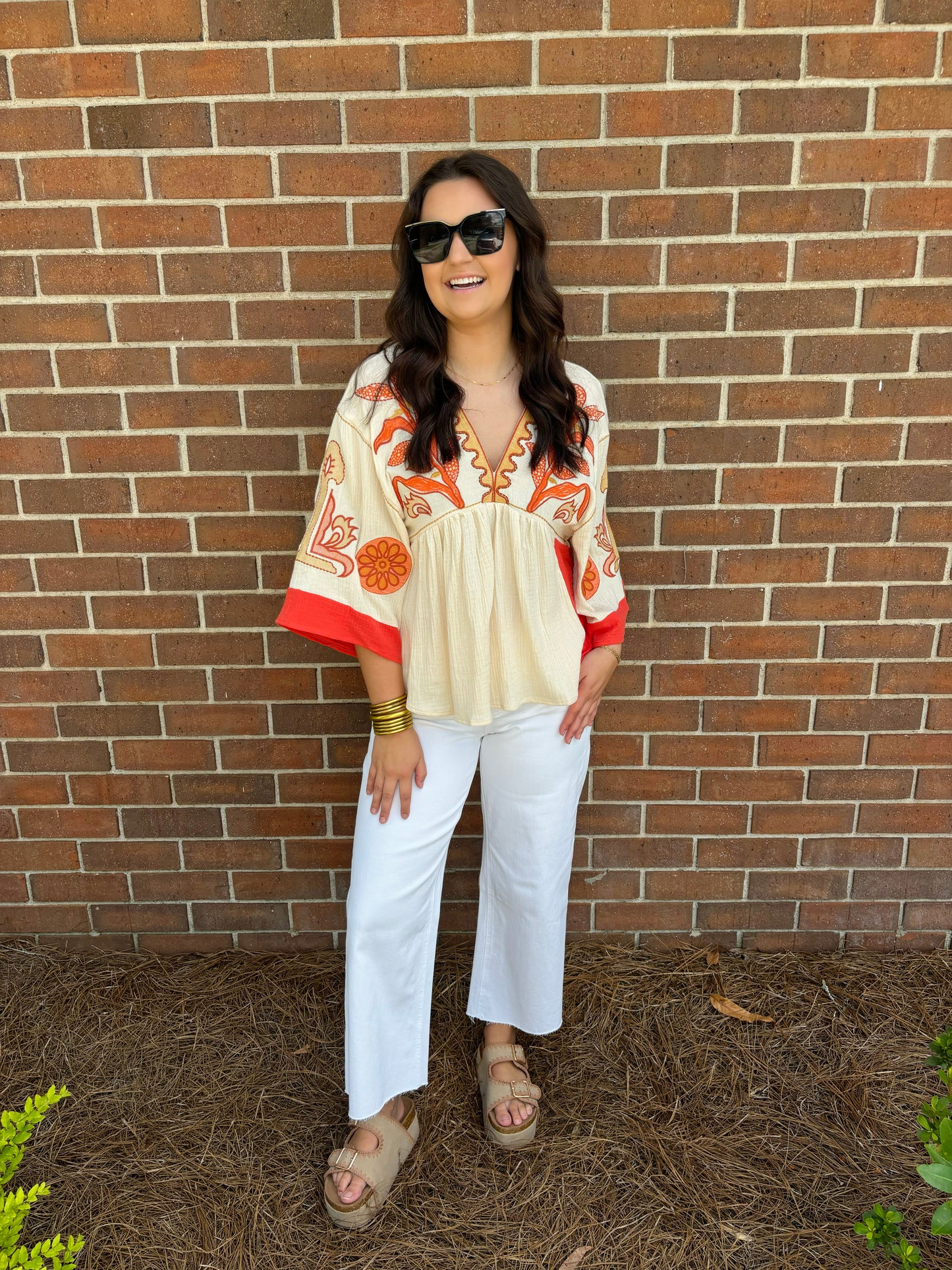 Vintage Couture Top- Burnt Orange