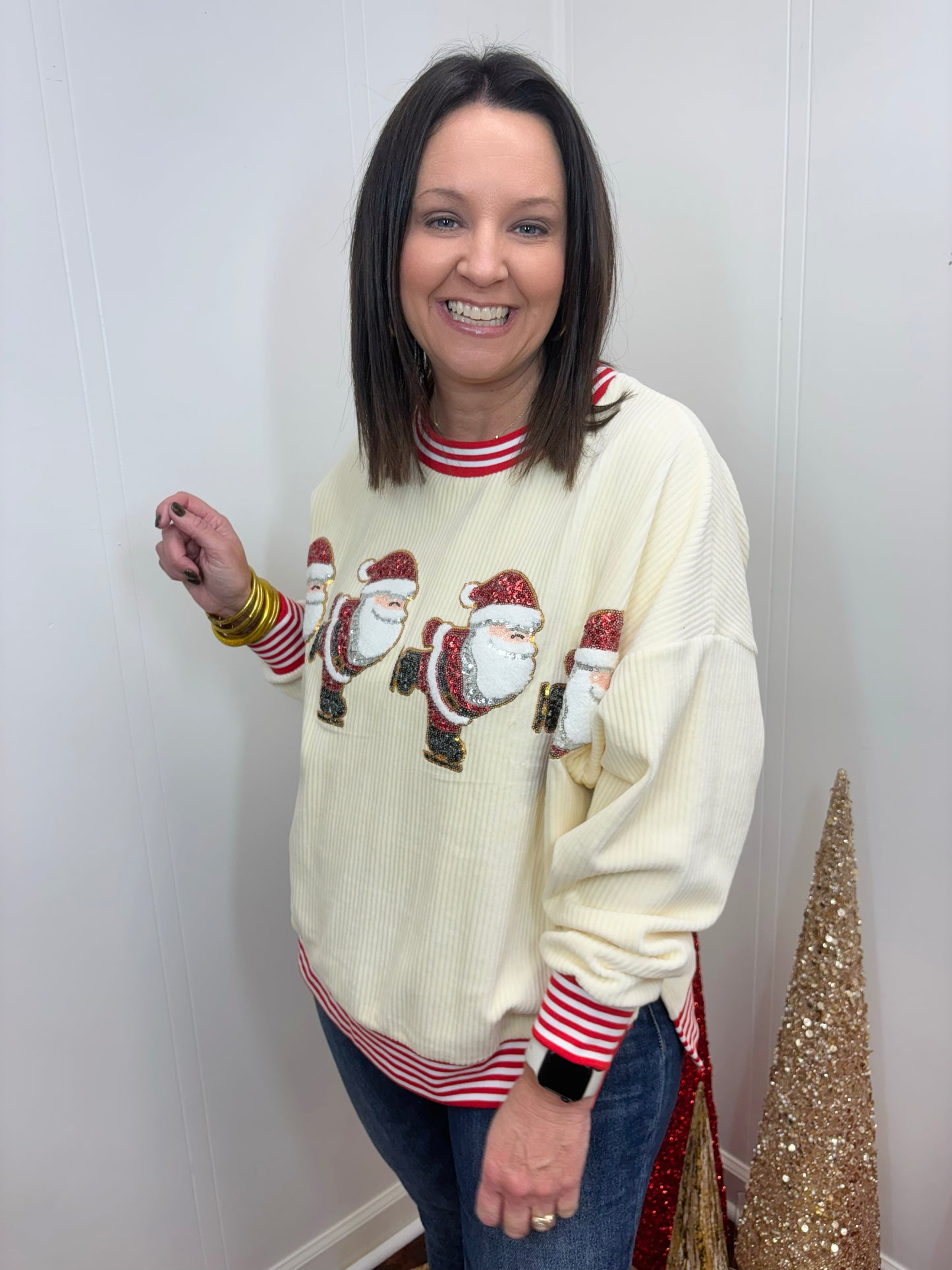 Skating Santa Sweater