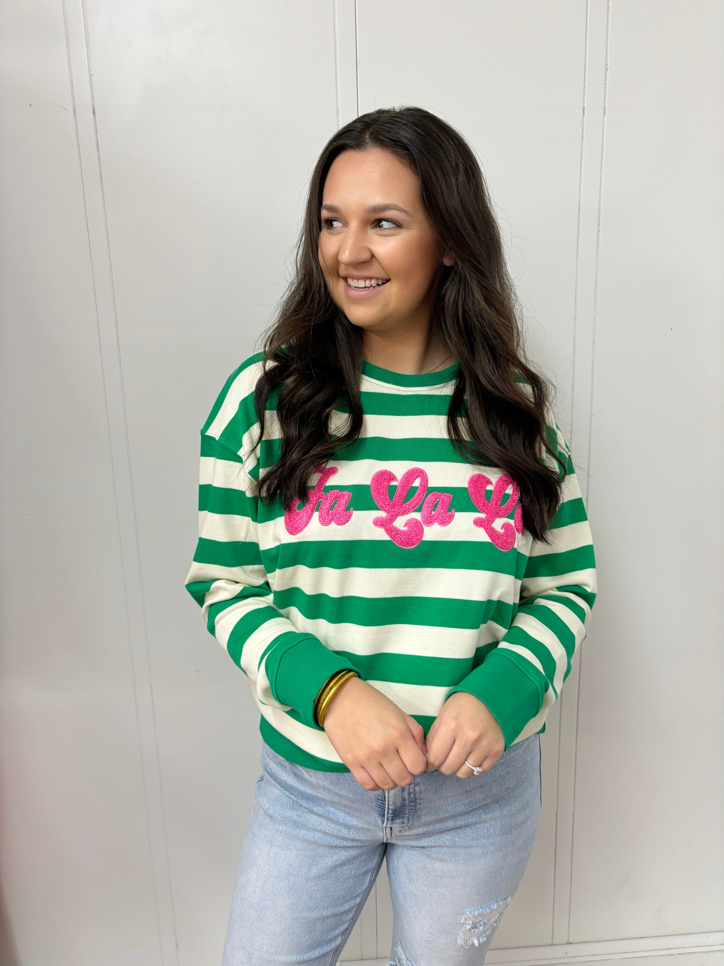 FaLaLa Stripe Sweatshirt