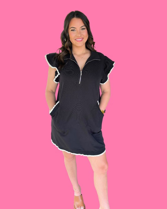Frolic & Frill Dress- Black