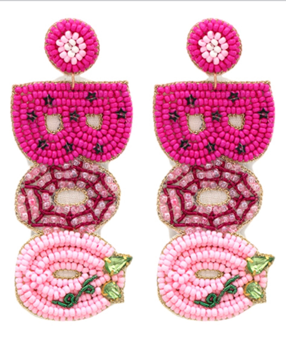 Boo Earrings- Pink