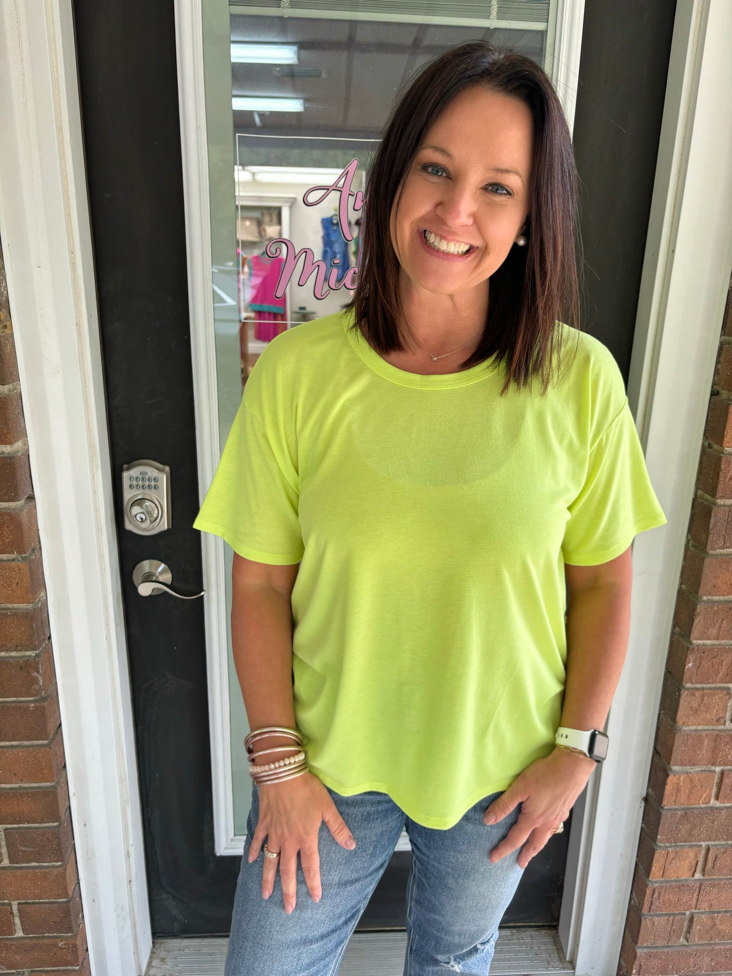 Time To Thrive Top- Neon Yellow