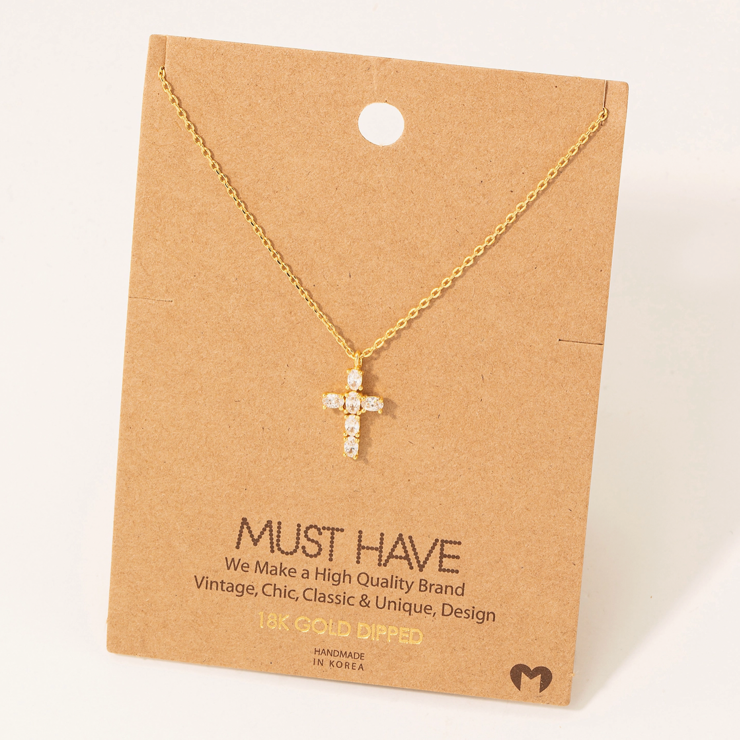 Rhinestone Cross Pendant Necklace