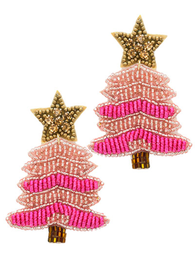 Tree-tastic Earrings- Pink