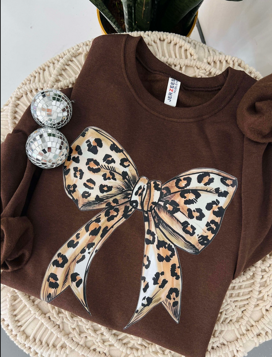 Cheetah Bow Sweatshirt