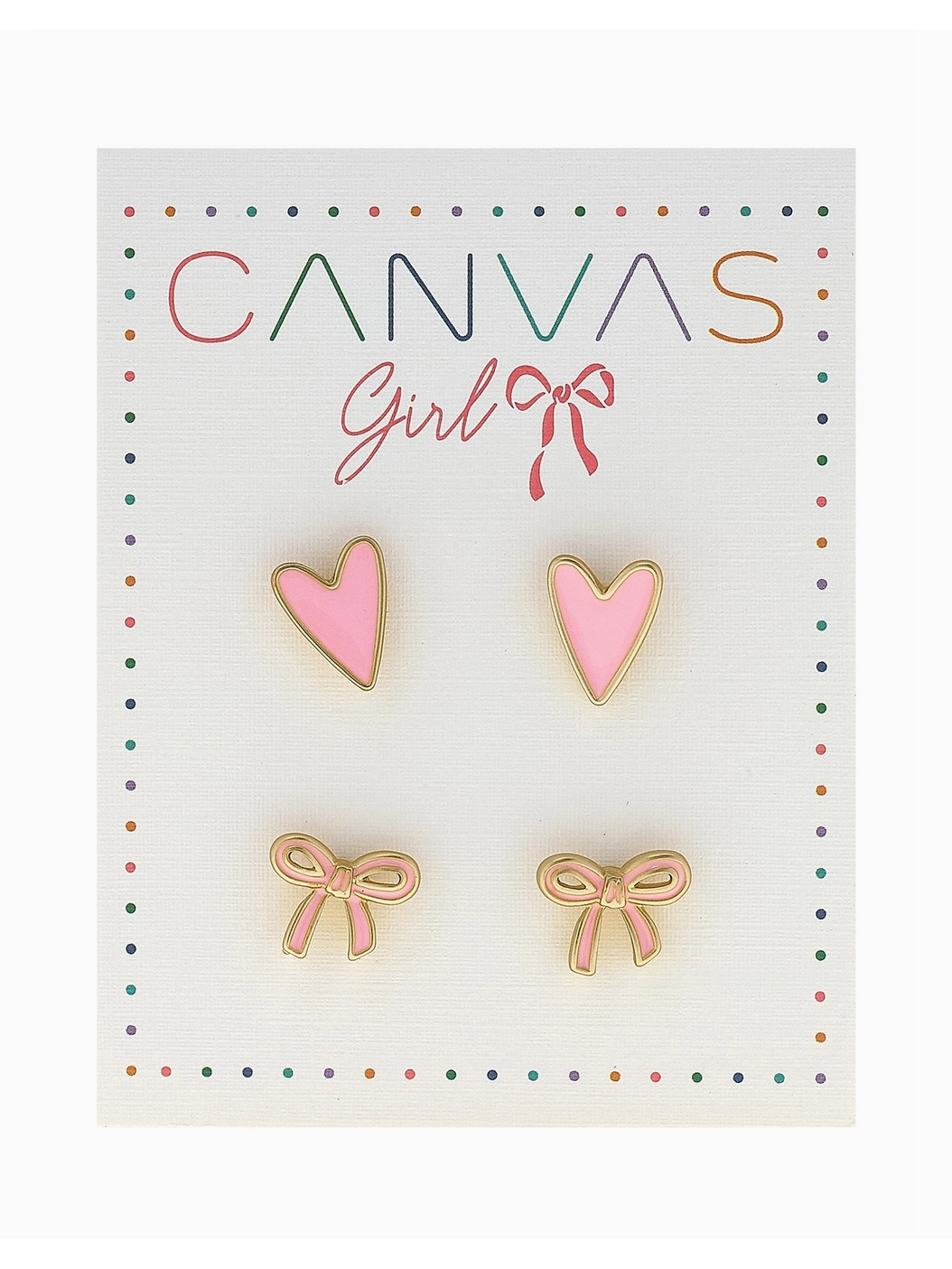 Canvas | Kids Bow & Heart Studs