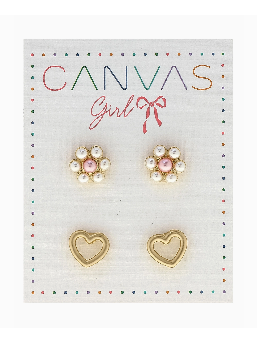 Canvas | Kids Flower & Heart Studs