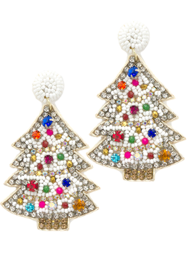 White Christmas Earrings