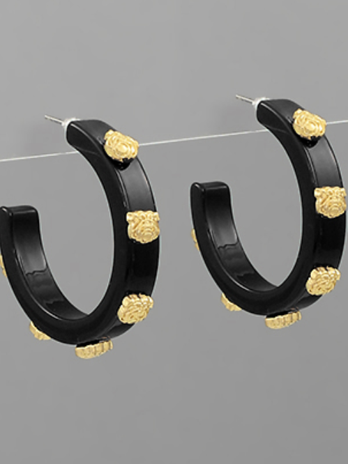 Studded Dawg Hoops